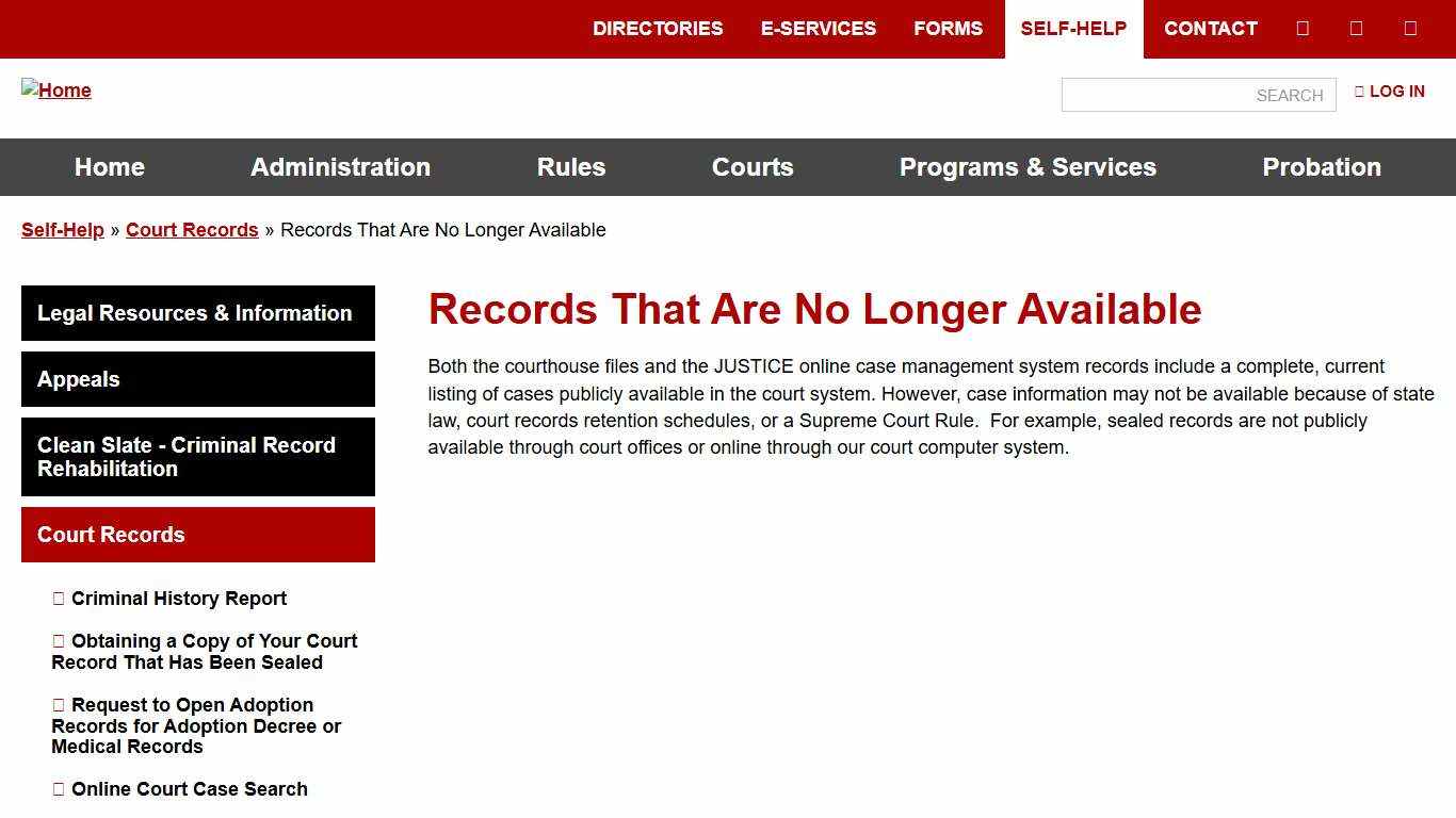 Records That Are No Longer Available Nebraska Judicial Branch