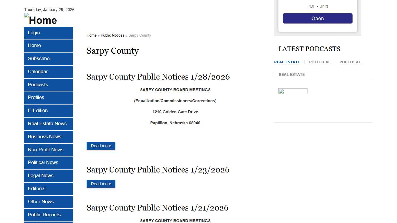 Sarpy County Omaha Daily Record